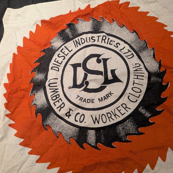 Diesel Industries Orange and Gray Bandana Scarf - Picture 3 of 5